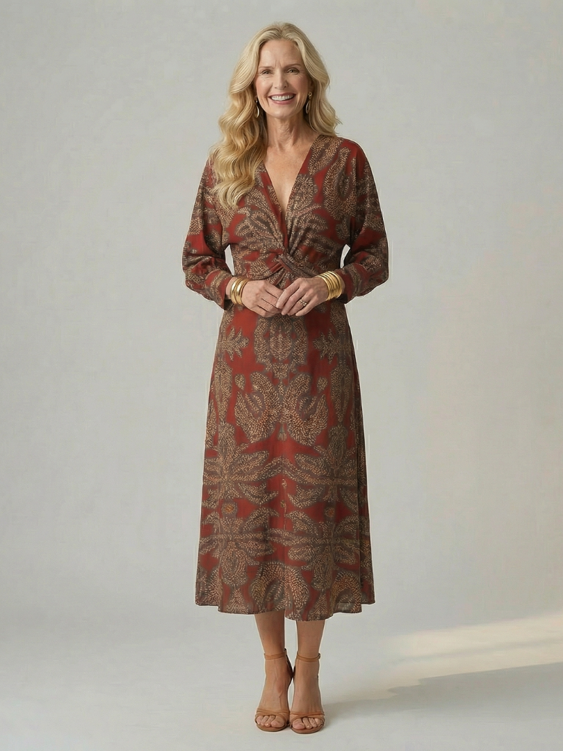 Lune | Vestido midi envolvente de color natural