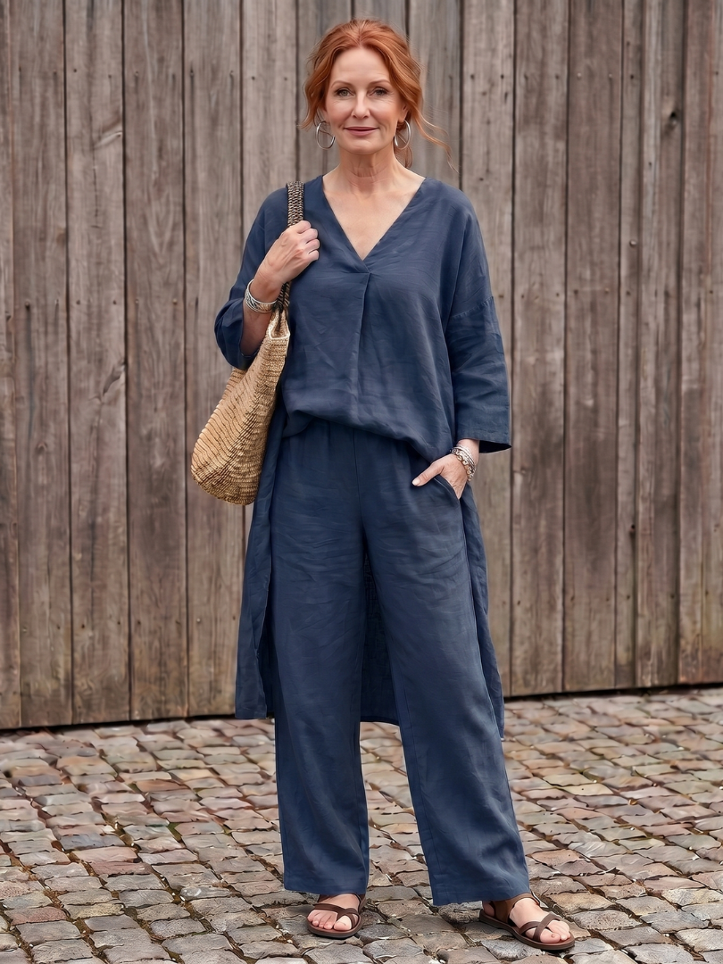 Onyx | Conjunto de túnica suelta y pantalón de pierna ancha
