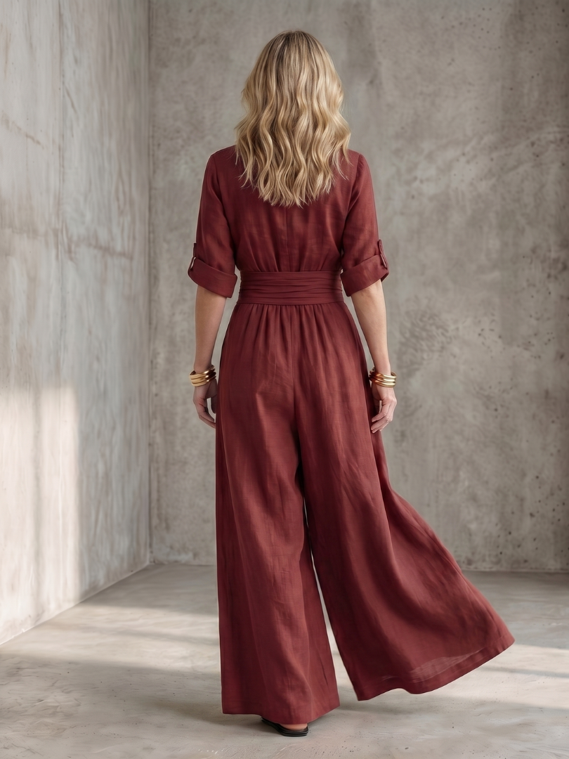 Wanda | Mono de pierna ancha con cruce frontal