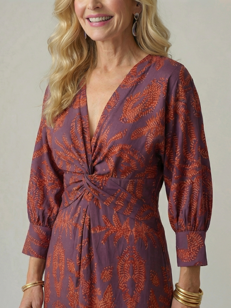 Lune | Vestido midi envolvente de color natural