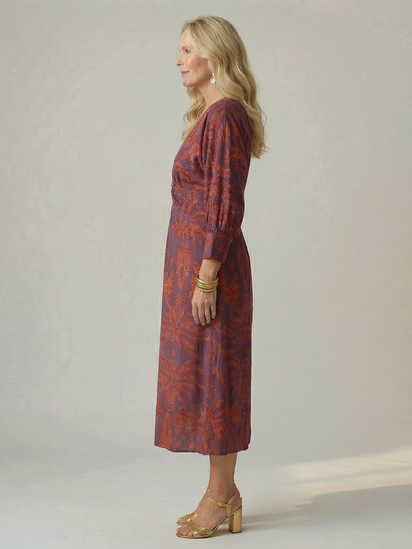 Lune | Vestido midi envolvente de color natural