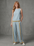 Inara | Top sin mangas y conjunto de pantalones de pierna ancha con contraste
