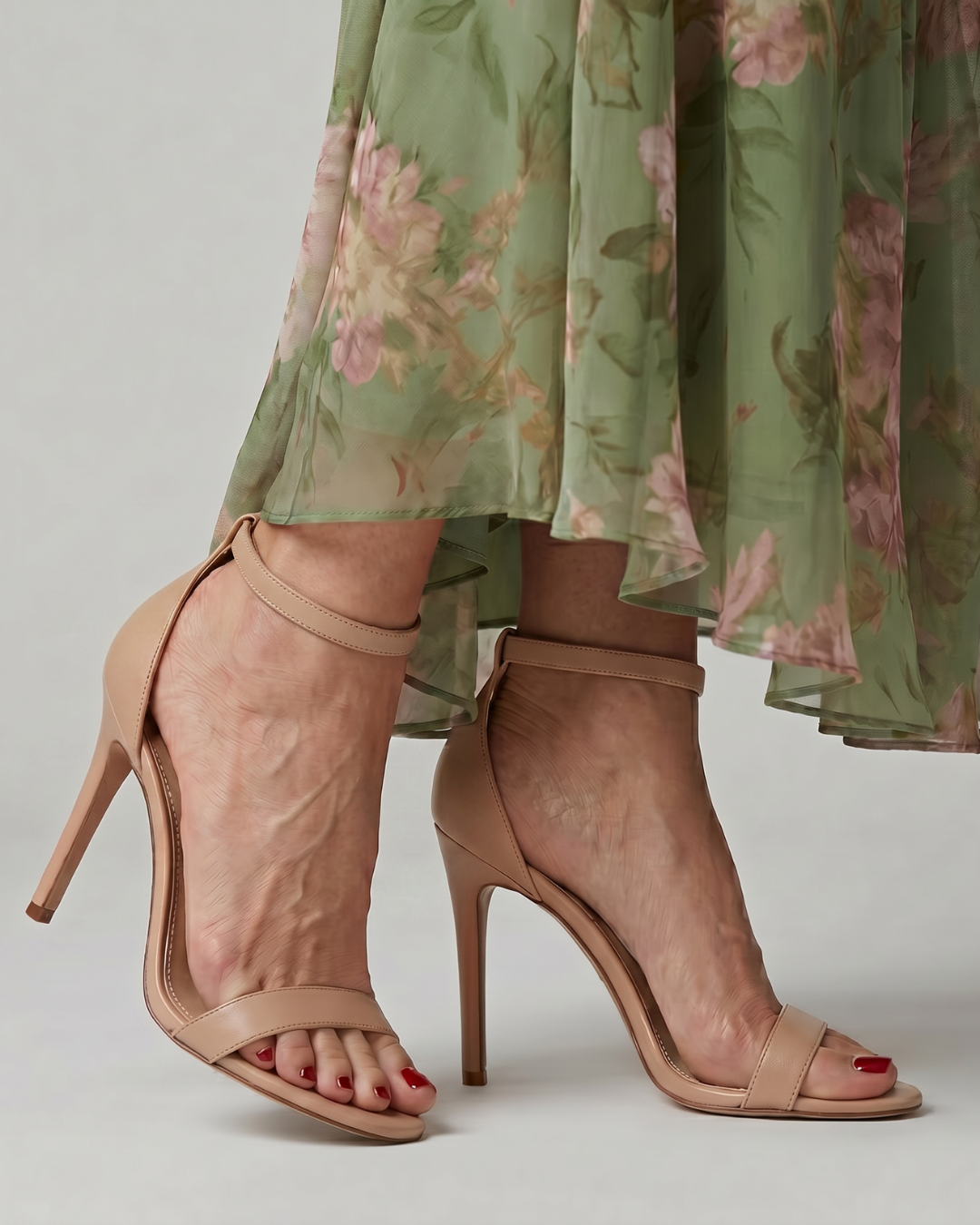 Oriana | Sandalias de tacón de aguja con tiras y puntera abierta