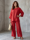 Prue | Conjunto de túnica holgada y pantalón de pierna ancha