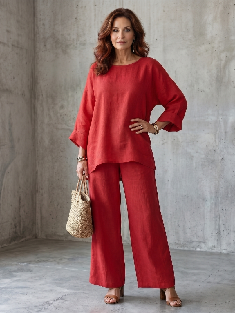 Prue | Conjunto de túnica holgada y pantalón de pierna ancha
