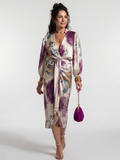 Valentina | Vestido midi estampado cruzado con lazo en la cintura
