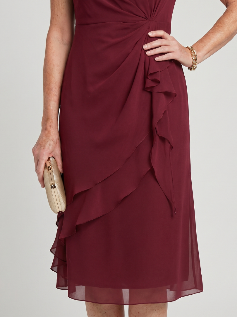 Eira | Vestido midi de manga corta con dobladillo en capas