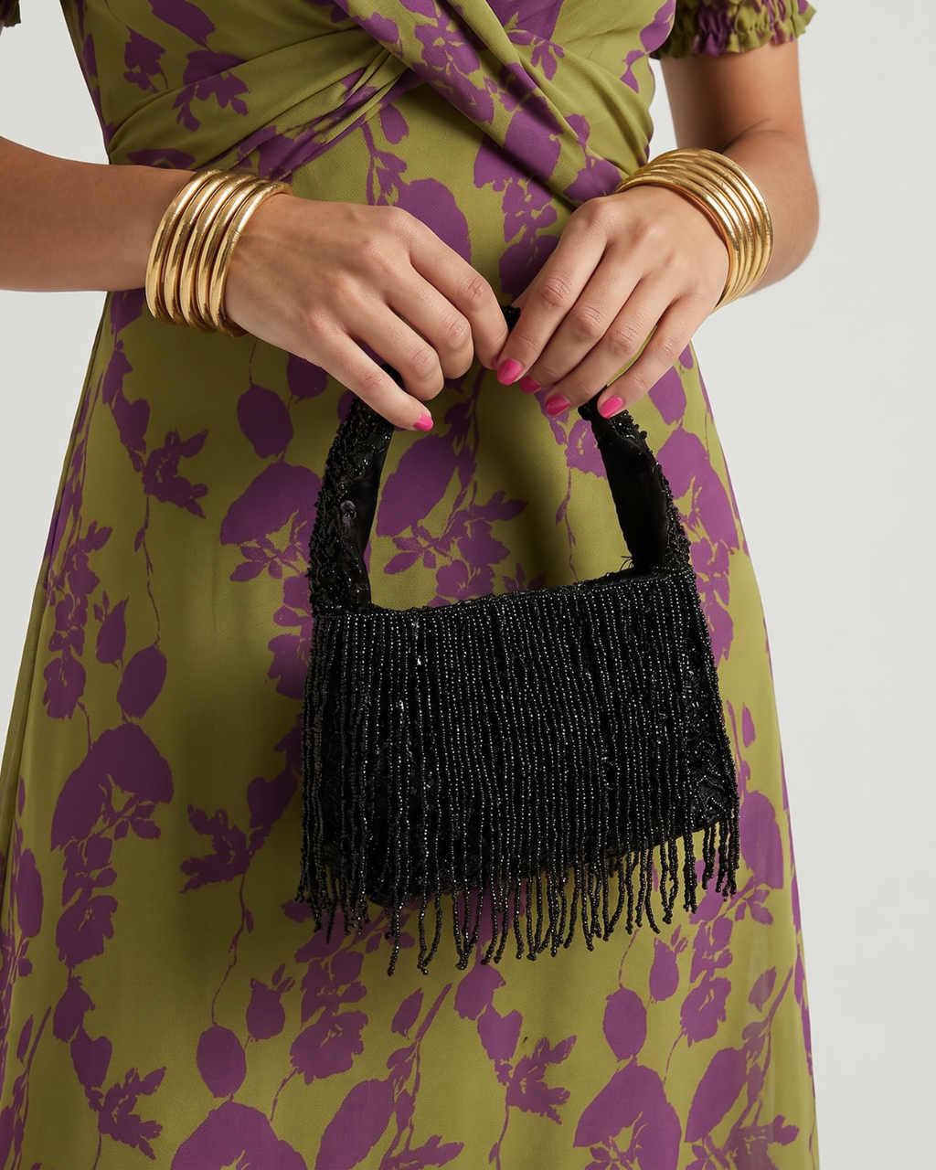 Linnea | Bolso de noche con flecos de cuentas