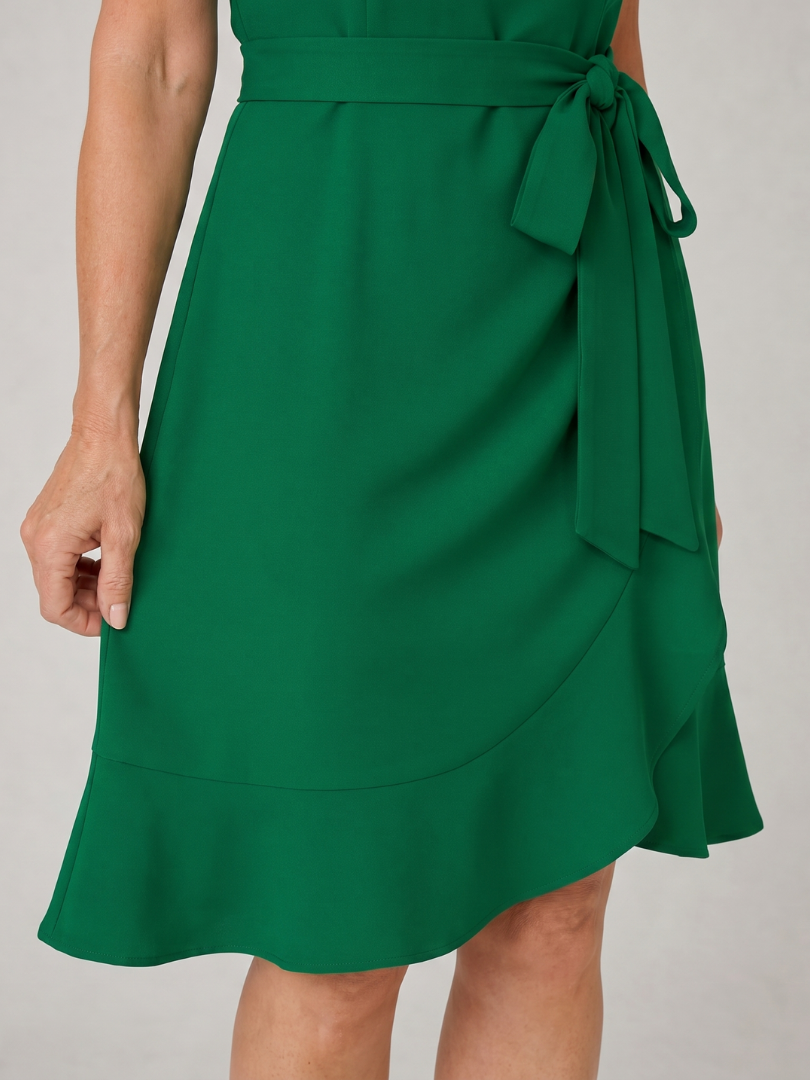 Ruosa | Minivestido con mangas abullonadas cortas y detalle de lazo lateral