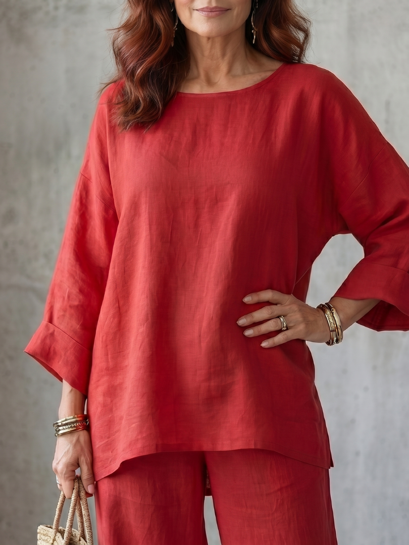 Prue | Conjunto de túnica holgada y pantalón de pierna ancha