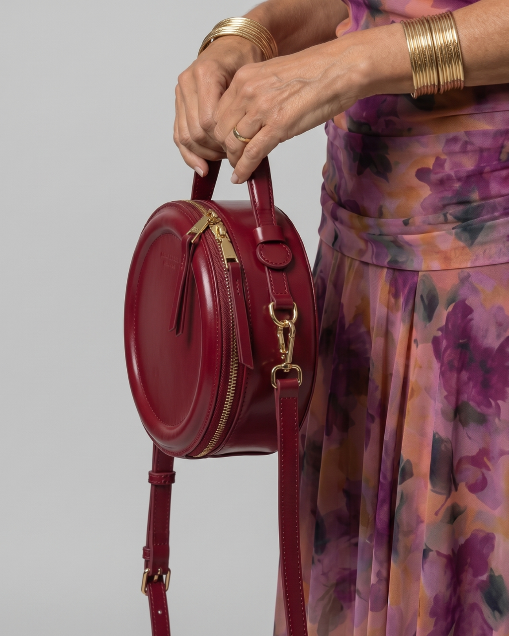 Oriana | Bolso bandolera cruzado redondo con cremallera