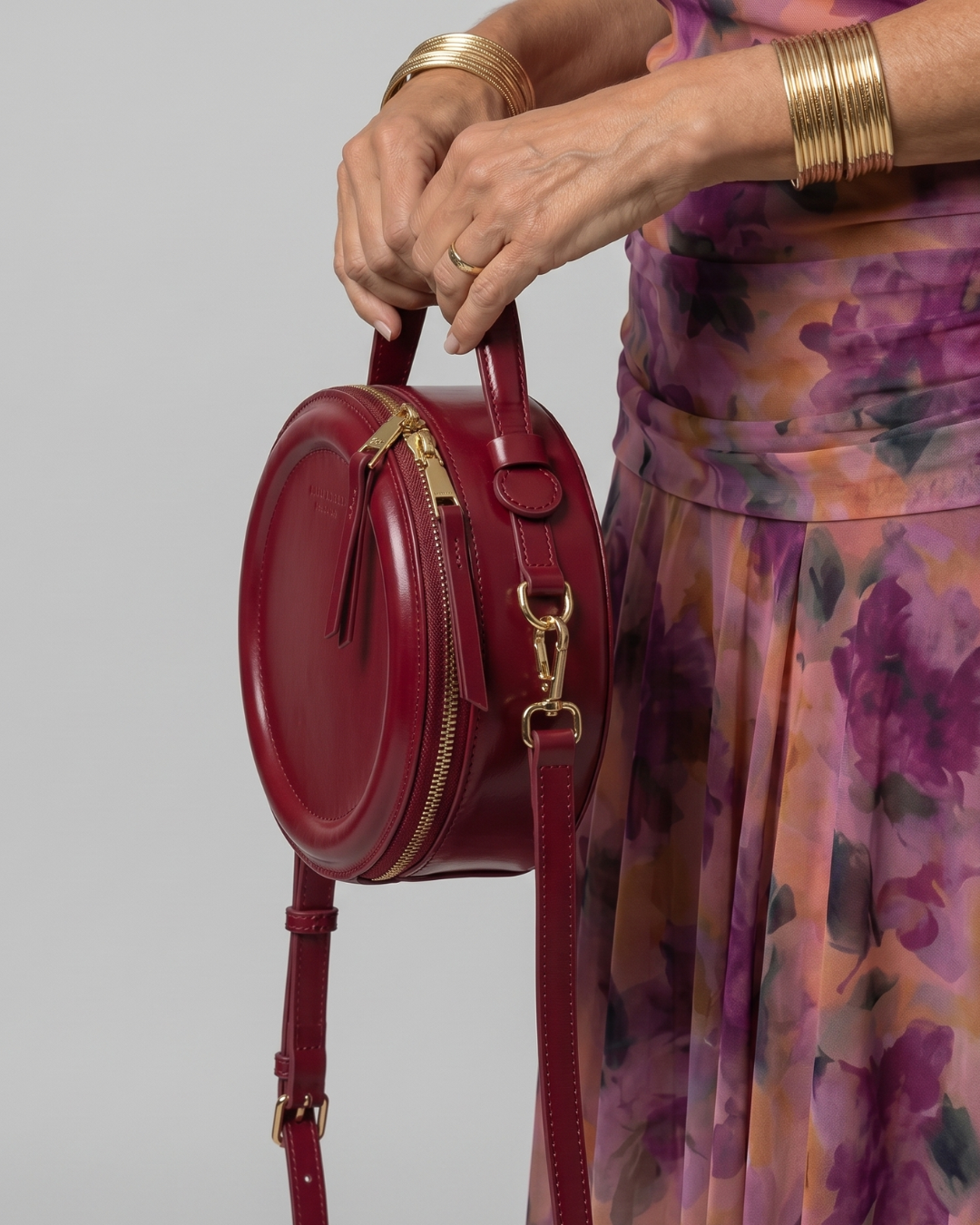Oriana | Bolso bandolera cruzado redondo con cremallera