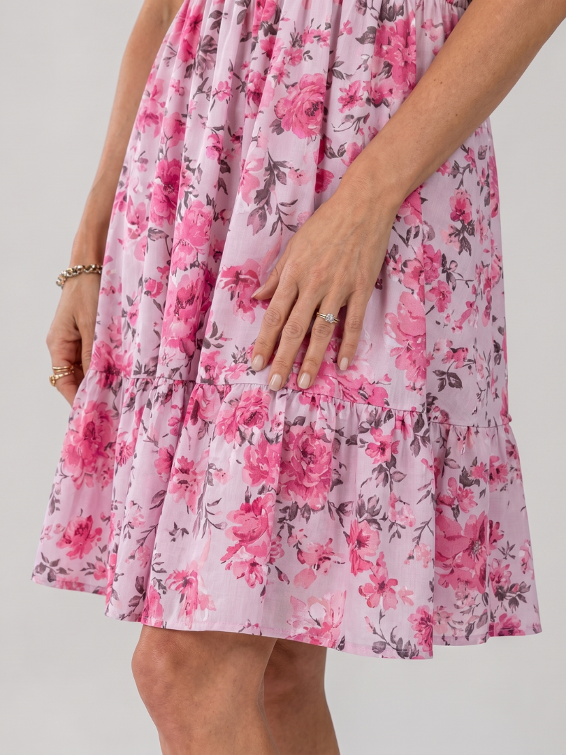 Rosabelle | Vestido de largo midi con tirantes finos y estampado floral
