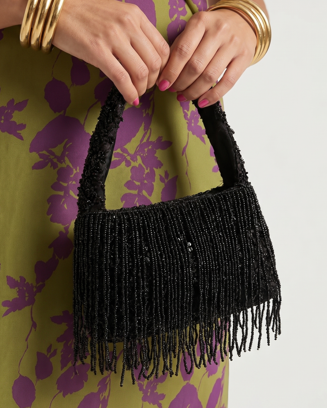 Linnea | Bolso de noche con flecos de cuentas