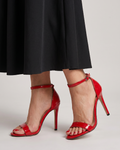 Linnea | Sandalias de tacón stiletto con tira en el tobillo y puntera abierta