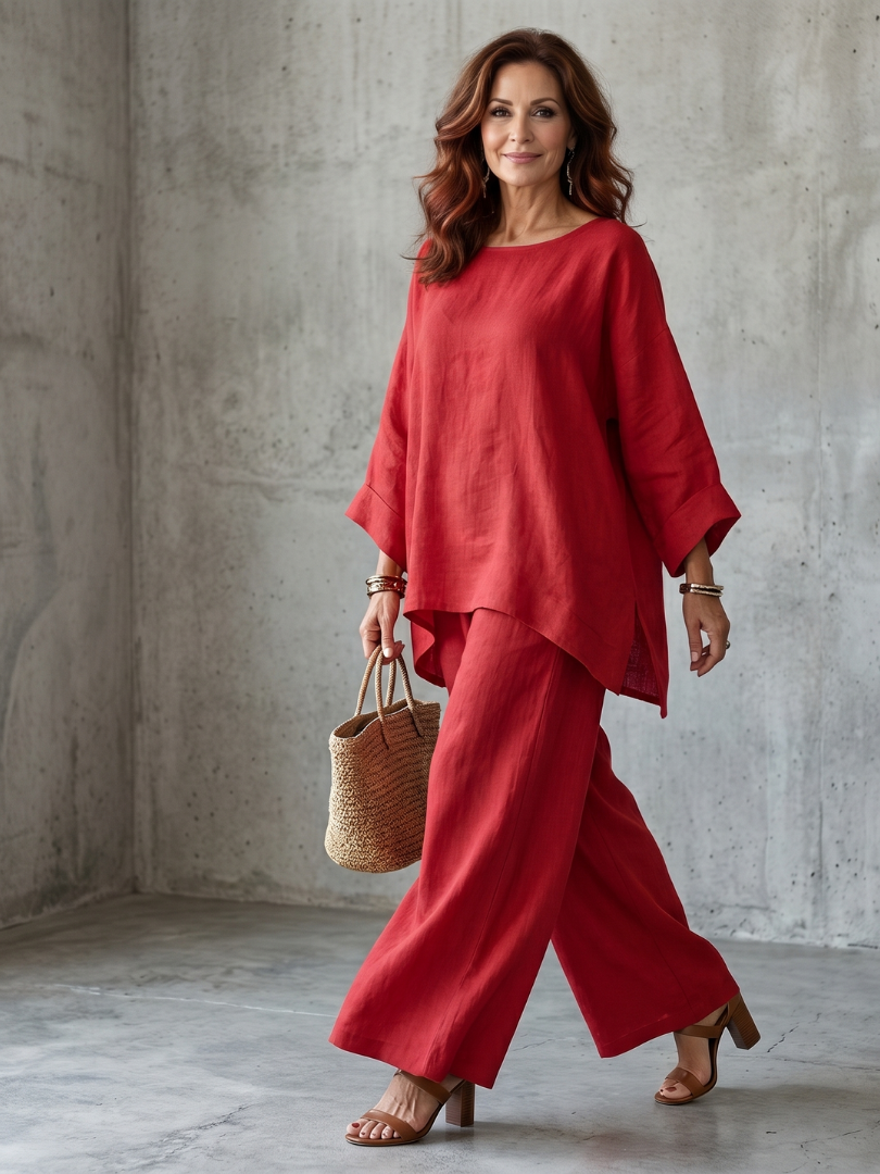 Prue | Conjunto de túnica holgada y pantalón de pierna ancha