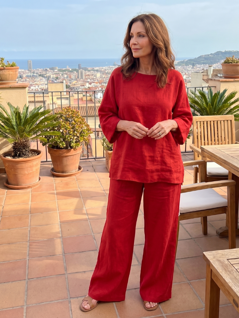 Prue | Conjunto de túnica holgada y pantalón de pierna ancha