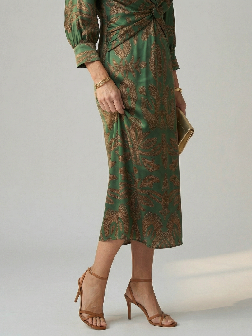 Lune | Vestido midi envolvente de color natural