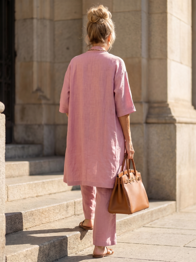 Yael | Conjunto de tres piezas: top y pantalón de corte relajado