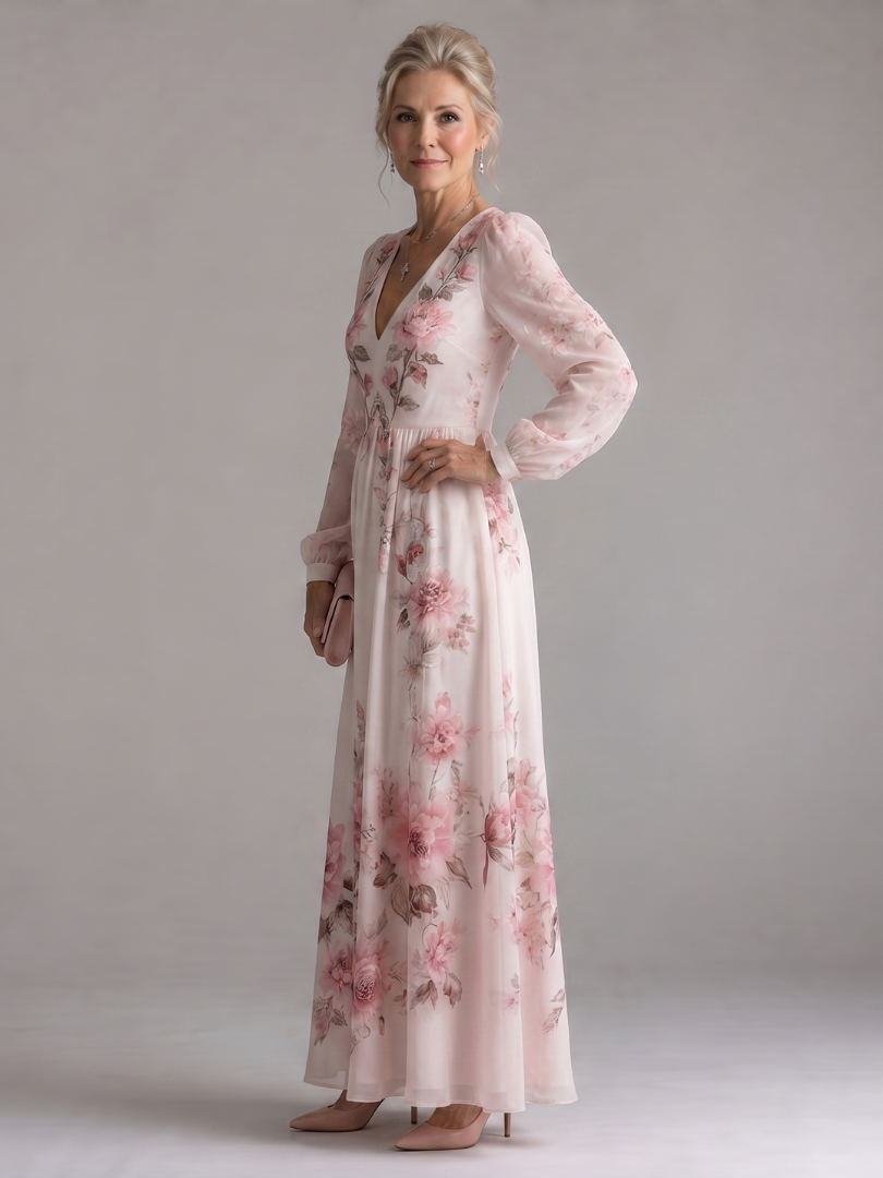 Musal | Vestido midi de manga larga con caída natural
