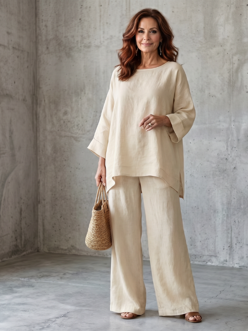 Prue | Conjunto de túnica holgada y pantalón de pierna ancha