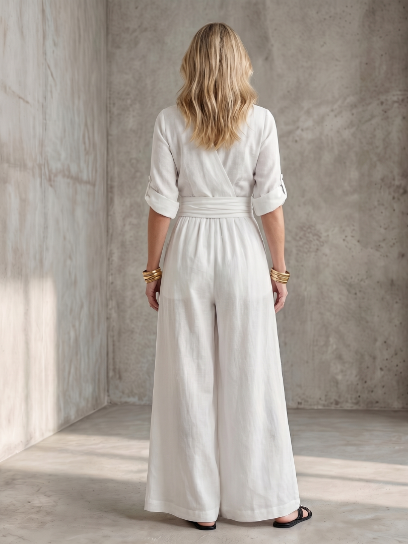 Wanda | Mono de pierna ancha con cruce frontal