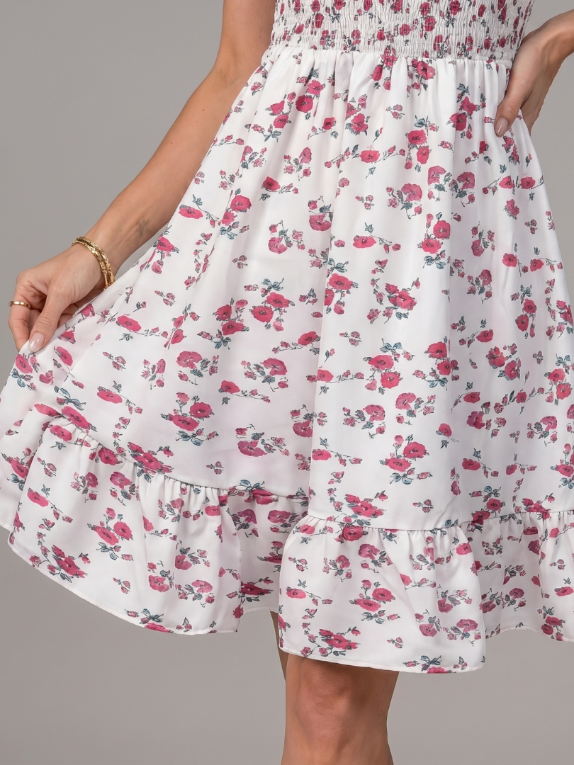 Rosabelle | Vestido de largo midi con tirantes finos y estampado floral