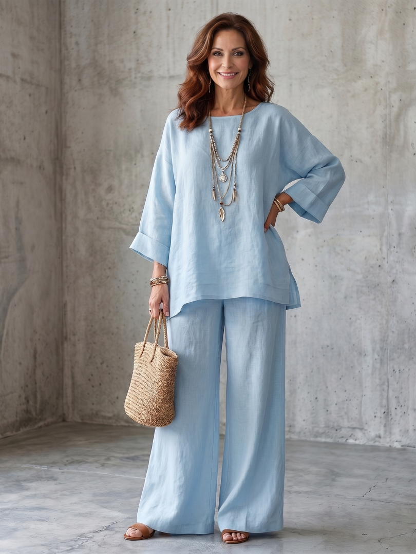 Prue | Conjunto de túnica holgada y pantalón de pierna ancha