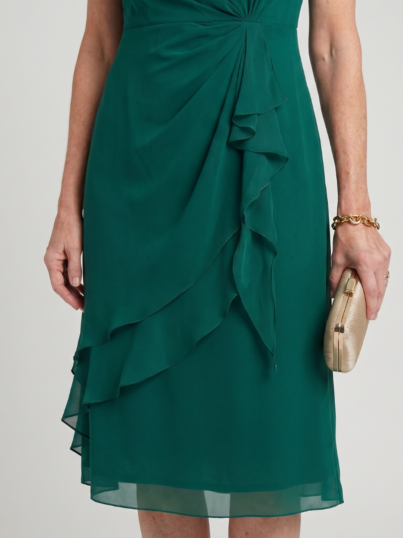 Eira | Vestido midi de manga corta con dobladillo en capas