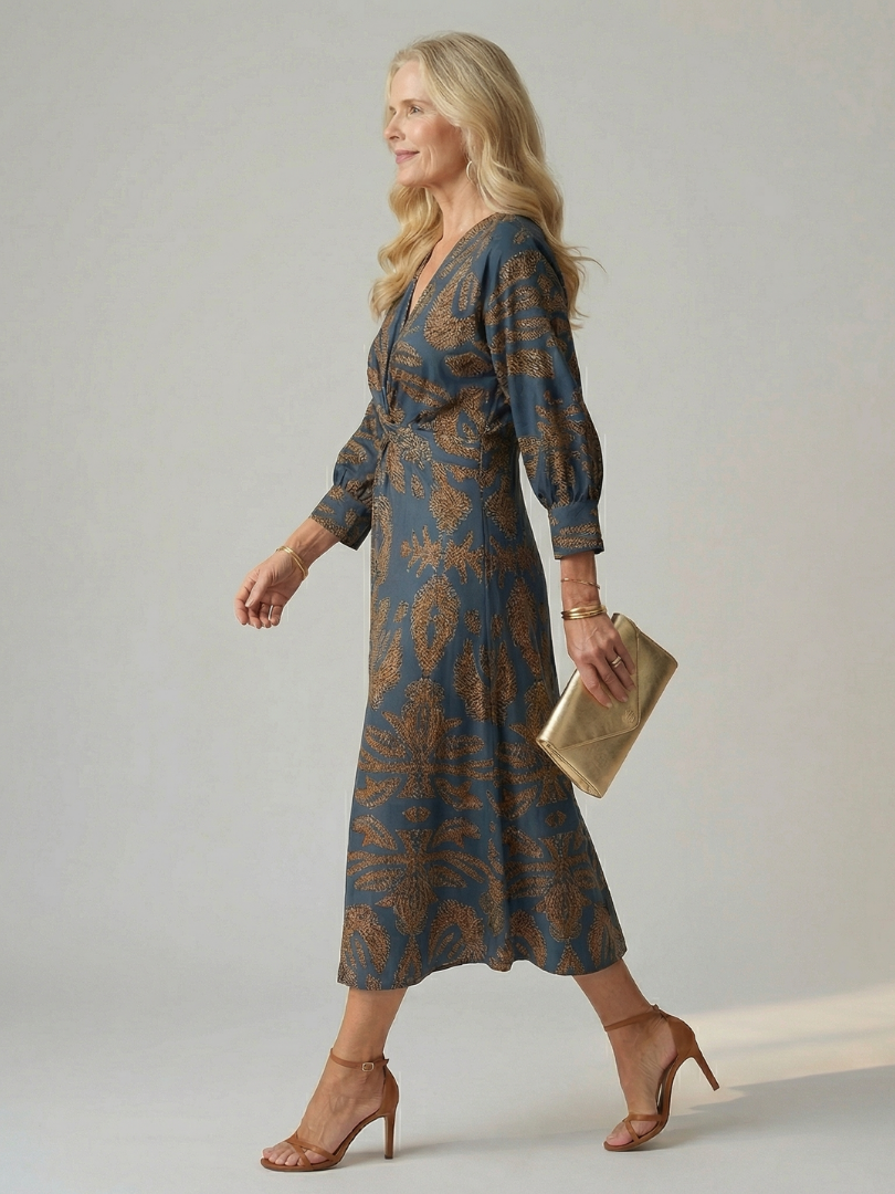 Lune | Vestido midi envolvente de color natural