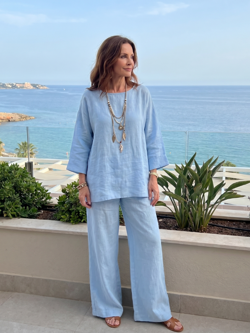 Prue | Conjunto de túnica holgada y pantalón de pierna ancha