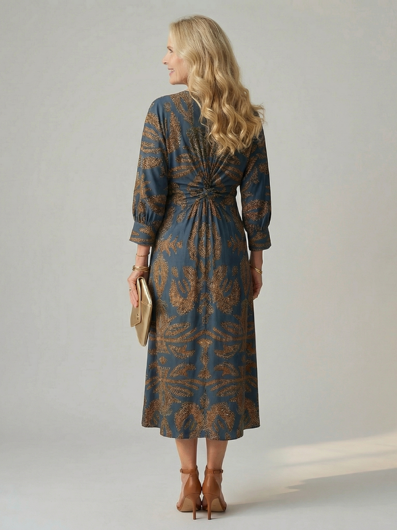 Lune | Vestido midi envolvente de color natural