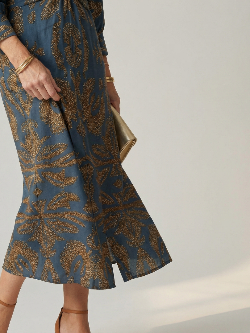 Lune | Vestido midi envolvente de color natural
