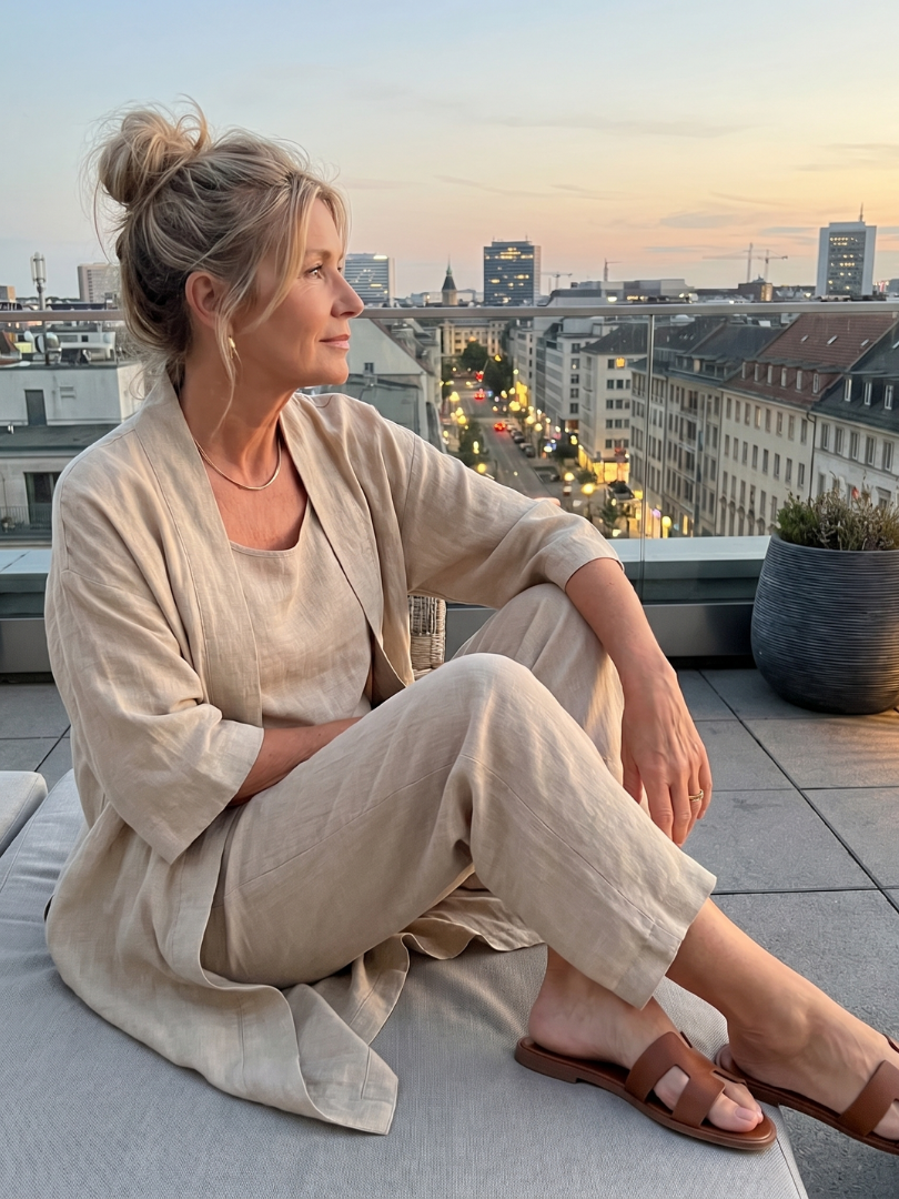 Yael | Conjunto de tres piezas: top y pantalón de corte relajado